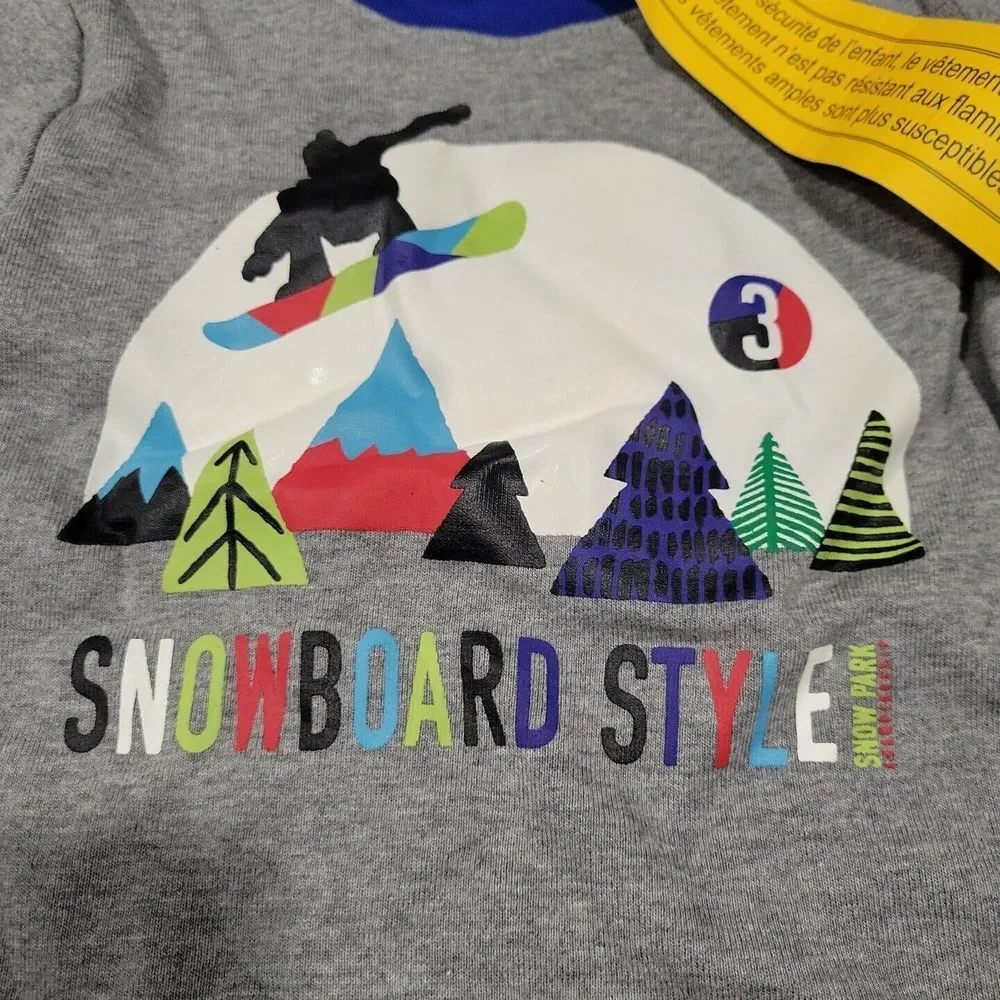 Size‎ 4T Spotted Zebra Snowboard Style Pajama Outfit